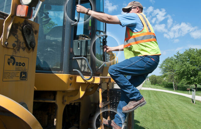 Avoid Injury: Always Use Three Points of Contact (Entering/Exiting Large Equipment)