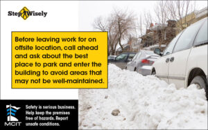 Step Wisely Email digital image. Call Ahead and Ask About Best Place to Park. Cars parked on side of street and have been plowed in.